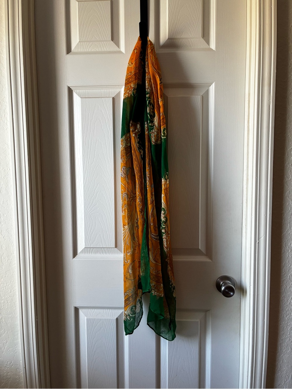 Yellow & Green Paisley Sheer Scarf